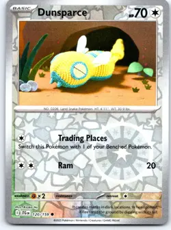 Dunsparce 120/159 Common Journey Together Pokemon Reverse Holo NM - Image 1