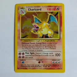 Pokemon TCG Charizard 4/102 Base Set Holo Rare Stage 2 120 HP English 1999 - Image 1