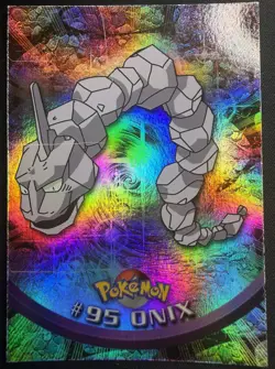 Pokemon Topps Onix Rainbow Foil TV Animation Edition Series 2 #95 2000 - Image 1