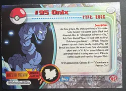 Pokemon Topps Onix Rainbow Foil TV Animation Edition Series 2 #95 2000 - Image 2