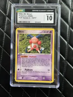 2006 Pokemon Pop Series 3 Ditto (Mr.Mime) CGC 10 Gem Mint #12/17 - Image 1