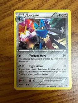 Lucario 63/124 Holo Rare Fates Collide Pokemon Holo Near Mint - Image 1