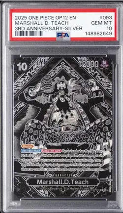 2025 ONE PIECE OP12-LEGACY OF THE MASTER #093 MARSHALL D. TEACH PSA 10 - Image 1