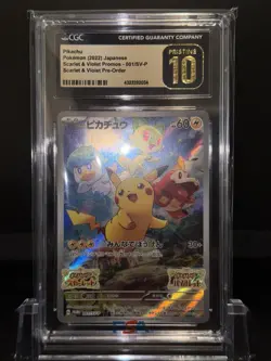 CGC 10 PRISTINE Pikachu Holo Promo 001/SV-P Scarlet & Violet Japanese Pokemon - Image 2