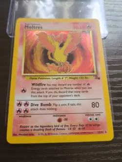 🔥 Pokemon Moltres Holo Rare 12/62 Fossil Set TCG Card Vintage 1999 - Image 1
