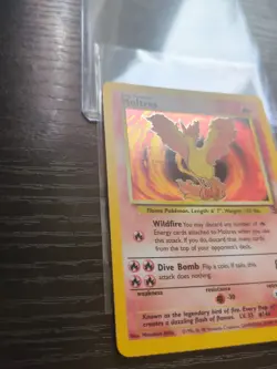 🔥 Pokemon Moltres Holo Rare 12/62 Fossil Set TCG Card Vintage 1999 - Image 2