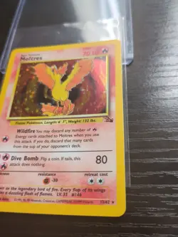 🔥 Pokemon Moltres Holo Rare 12/62 Fossil Set TCG Card Vintage 1999 - Image 3