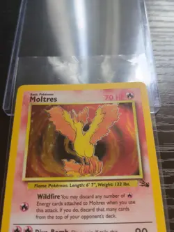 🔥 Pokemon Moltres Holo Rare 12/62 Fossil Set TCG Card Vintage 1999 - Image 4