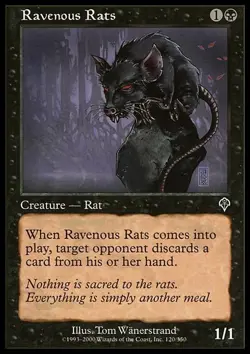 Ravenous Rats ~ Lightly Played Invasion MTG Magic UltimateMTG Black Card - Image 1