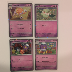 Pokemon TCG Espathra, Cottonee, Drifloon, Drifblim Cosmo Holo Promo Card Lot - Image 1