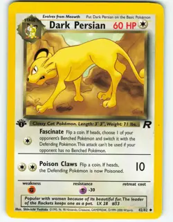 Dark Persian - 1st Edition - 42/82 Team Rocket - WOTC - Pokemon TCG - 2000 - Image 1
