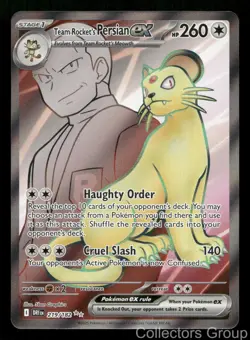 TEAM ROCKET'S PERSIAN EX 219/182 ULTRA RARE DESTINED RIVALS POKEMON NEAR MINT - Image 1