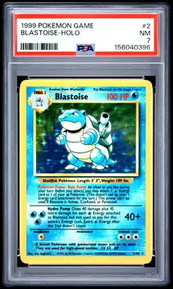 1999 Pokemon Unlimited 2 Blastoise Holo PSA 7 156040396 - Image 1