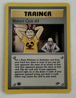 Pokemon TCG Trainer Blaine’s Quiz #3 #112/132 Non-Holo 1st Edition Vintage 1999 - Image 1