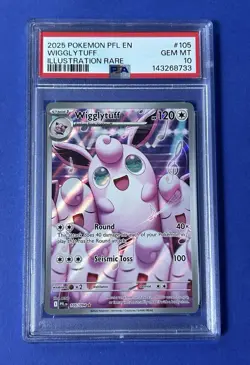 2025 Pokemon PFL EN Wigglytuff Illustration Rare #105 PSA 10 GEM MT - Image 1