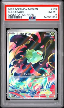 2025 Pokemon Mega Evolution 133 Bulbasaur PSA 8 148931131 - Image 1