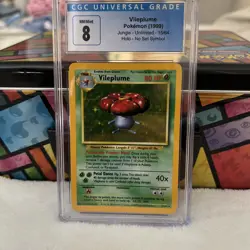 PSA 8 NM-MT Vileplume No Symbol ERROR Holo Rare 15/64 Jungle Pokemon Card - Image 2