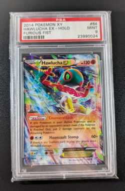 Hawlucha EX 64/111 Furious Fist Holo Pokemon Card - Graded PSA 9 Mint - Image 3