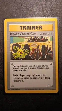 Broken Ground Gym Neo Destiny 92/105 Regular Rare Trainer Card - Image 1