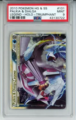 2010 POKEMON TRIUMPHANT PALKIA & DIALGA LEGEND TOP #101 PSA 9 MINT #43130722 - Image 1