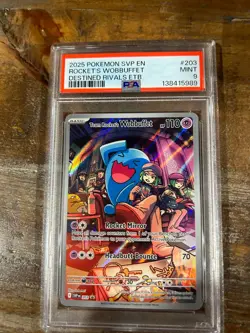 POKEMON 2025 SVP EN 3 Destined Rivals ETB Promo ROCKET'S WOBBUFFET #203 PSA 9 - Image 1