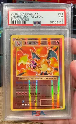 Pokemon XY Evolutions Charizard Reverse Holo PSA 7 - Image 1
