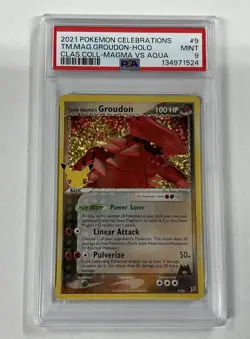 2021 Pokemon Celebrations Magma vs Aqua #9 Team Magma's Groudon Holo PSA 9 - Image 1