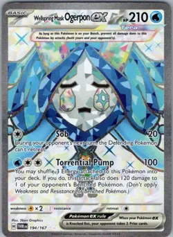Pokemon Card Wellspring Mask Ogerpon EX 194/167 Twilight Masquerade - Near Mint - Image 1
