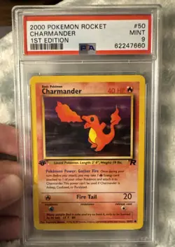 2000 POKEMON ROCKET 1ST EDITION CHARMANDER PSA 9 - Image 1