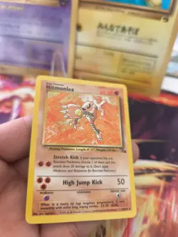 Pokemon Karte Card Hitmonlee Kicklee Fossil Non Holo Rare English Wotc NM - Image 2
