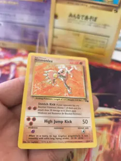 Pokemon Karte Card Hitmonlee Kicklee Fossil Non Holo Rare English Wotc NM - Image 3