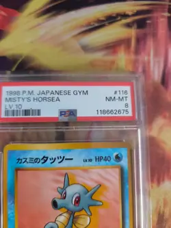 Pokemon Card Misty's Seeper Horsea Vintage Japanese Gym heroes 1998 PSA 8 - Image 4