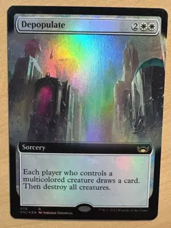 DEPOPULATE MTG Extended Art Foil Card, 406, Sorcery, 2022 - Image 1