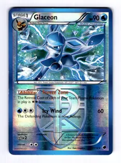 Glaceon (Team Plasma) Plasma Freeze #23 (2013) Rare Reverse Holo LP Pokemon - Image 1
