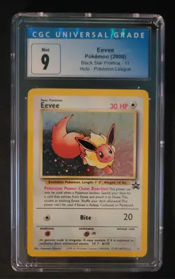 2000 POKEMON BLACK STAR PROMO POKEMON League #11 EEVEE HOLO CGC 9 - Image 1