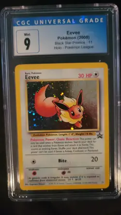 2000 POKEMON BLACK STAR PROMO POKEMON League #11 EEVEE HOLO CGC 9 - Image 4