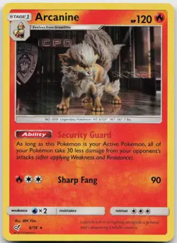 Arcanine 6/18 Rare Detective Pikachu Pokemon Near Mint - Image 1