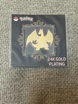 Charizard 24k Gold Plated Sticker - Striking Popping Candy Pokemon NM Condition - Image 1