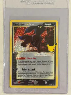 Umbreon Gold Star 17/17 - Pokemon Celebrations 25th Anniversary Holo FLAWLESS - Image 1