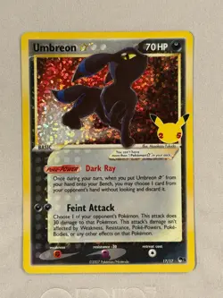 Umbreon Gold Star 17/17 - Pokemon Celebrations 25th Anniversary Holo FLAWLESS - Image 3
