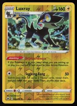 Luxray 044/159 Rare Crown Zenith Pokemon Reverse Holo Near Mint - Image 1