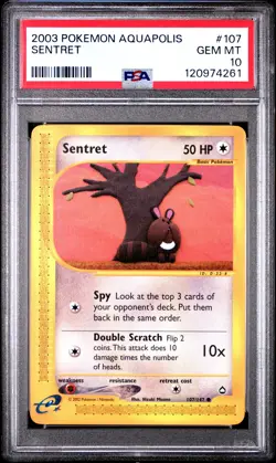 2003 POKEMON AQUAPOLIS #107 SENTRET PSA 10 - Image 1
