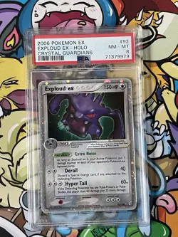 2006 POKEMON EX CRYSTAL GUARDIANS #92 EXPLOUD EX-HOLO PSA 8 NM-MT - Image 1