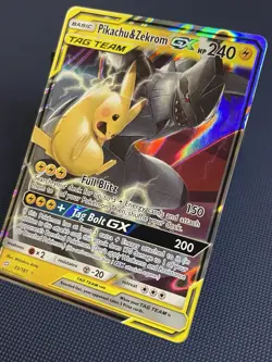 Pokemon Pikachu & Zekrom GX Ultra Rare Tag Team 33/181 - Image 1