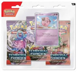 Pokemon TCG Scarlet & Violet Temporal Forces Three Booster Blister [Cleffa] - Image 1