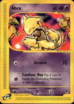Abra Common Expedition 093/165 Psychic Pokemon Card - Image 1