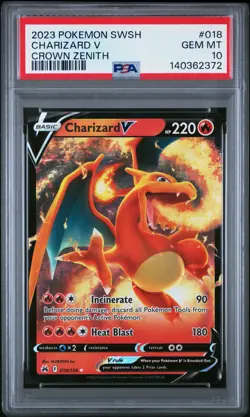 PSA 10 Charizard V Ultra Rare CROWN ZENITH 018/159 GEM MINT Graded Pokemon Card - Image 1