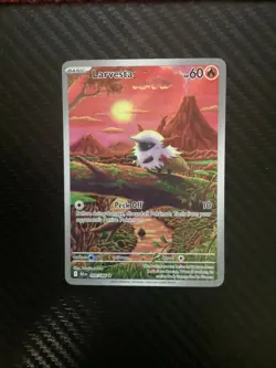 Larvesta 099/086 SV: Black Bolt Illustration Rare Holo Pokemon TCG Card NM - Image 1