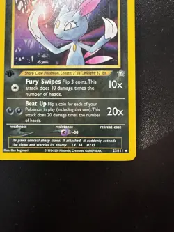 Sneasel 1st Edition 25/111 Non-Holo Rare – Neo Genesis 2000 WOTC Pokemon Card LP - Image 5