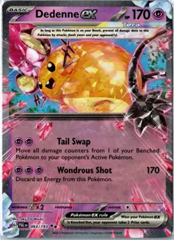 Pokemon Card - Dedenne ex 093/193 Double Rare Holo SV02: Paldea Evolved NM - Image 1